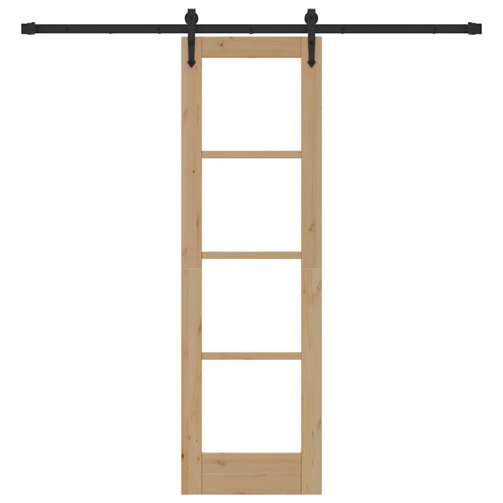 Sliding Door Natural and Black 61 x 198.5 cm