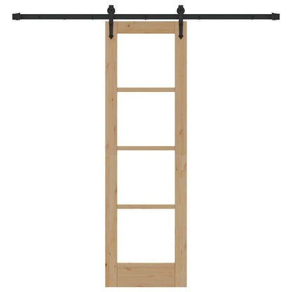 Sliding Door Natural and Black 61 x 198.5 cm