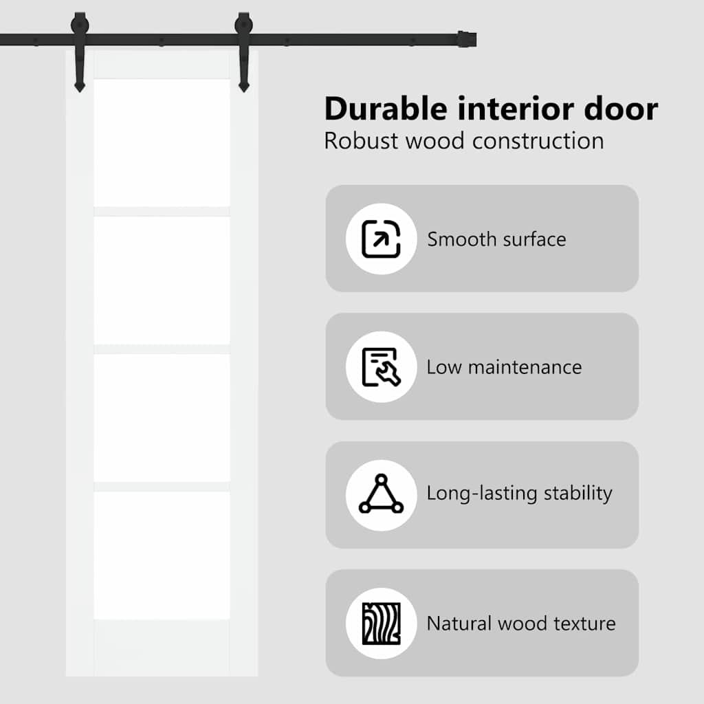 Sliding Door White and Black 61 x 198.5 cm