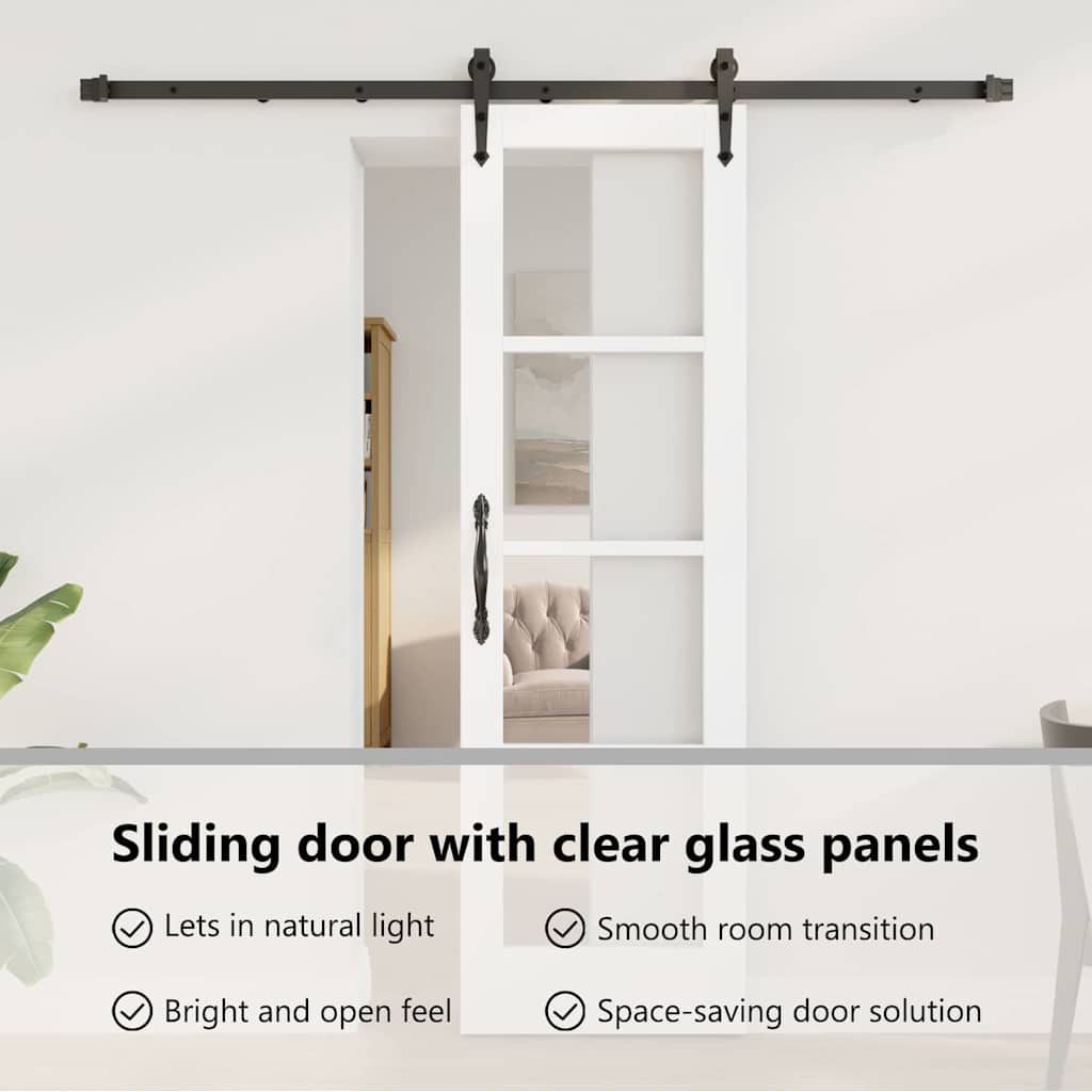 Sliding Door White and Black 61 x 198.5 cm