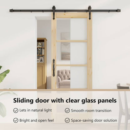Sliding Door Natural and Black 73.5 x 198.5 cm