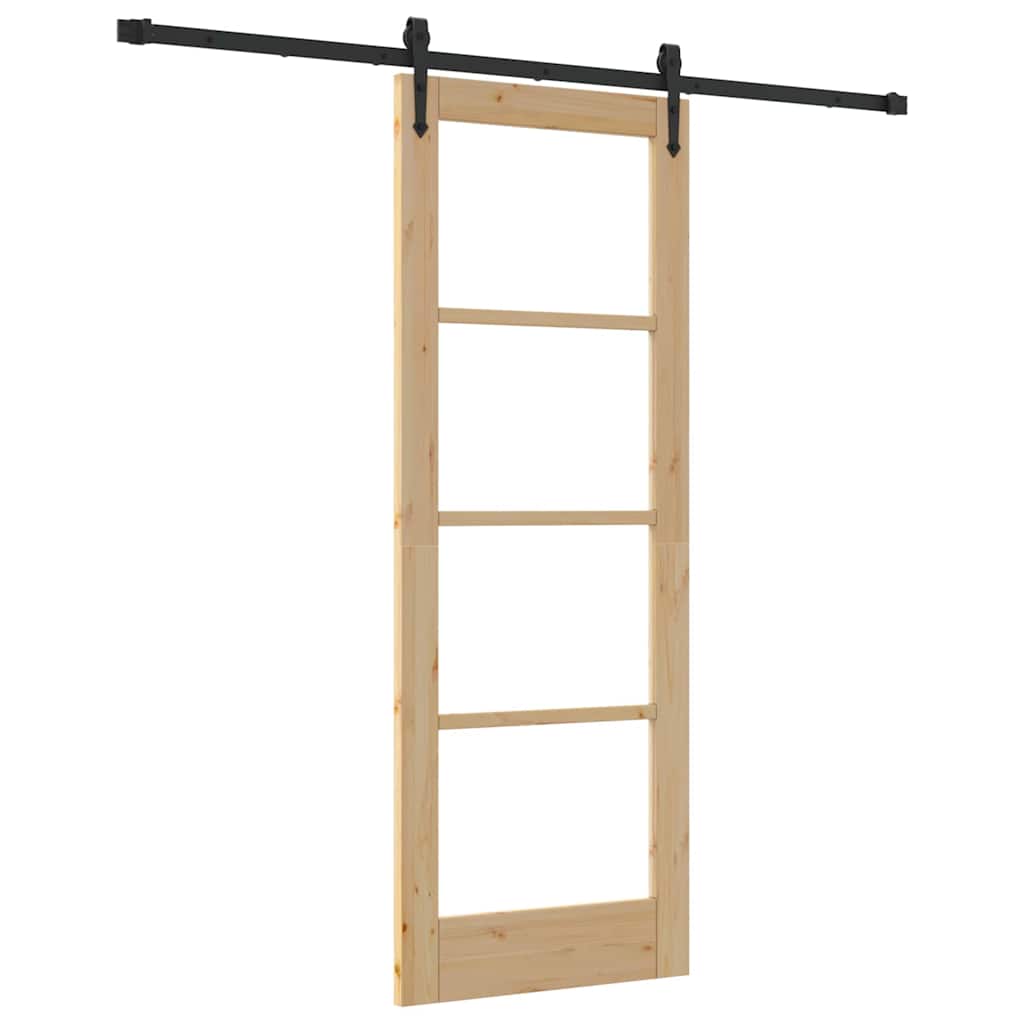 Sliding Door Natural and Black 73.5 x 198.5 cm