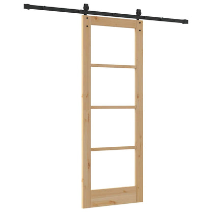 Sliding Door Natural and Black 73.5 x 198.5 cm