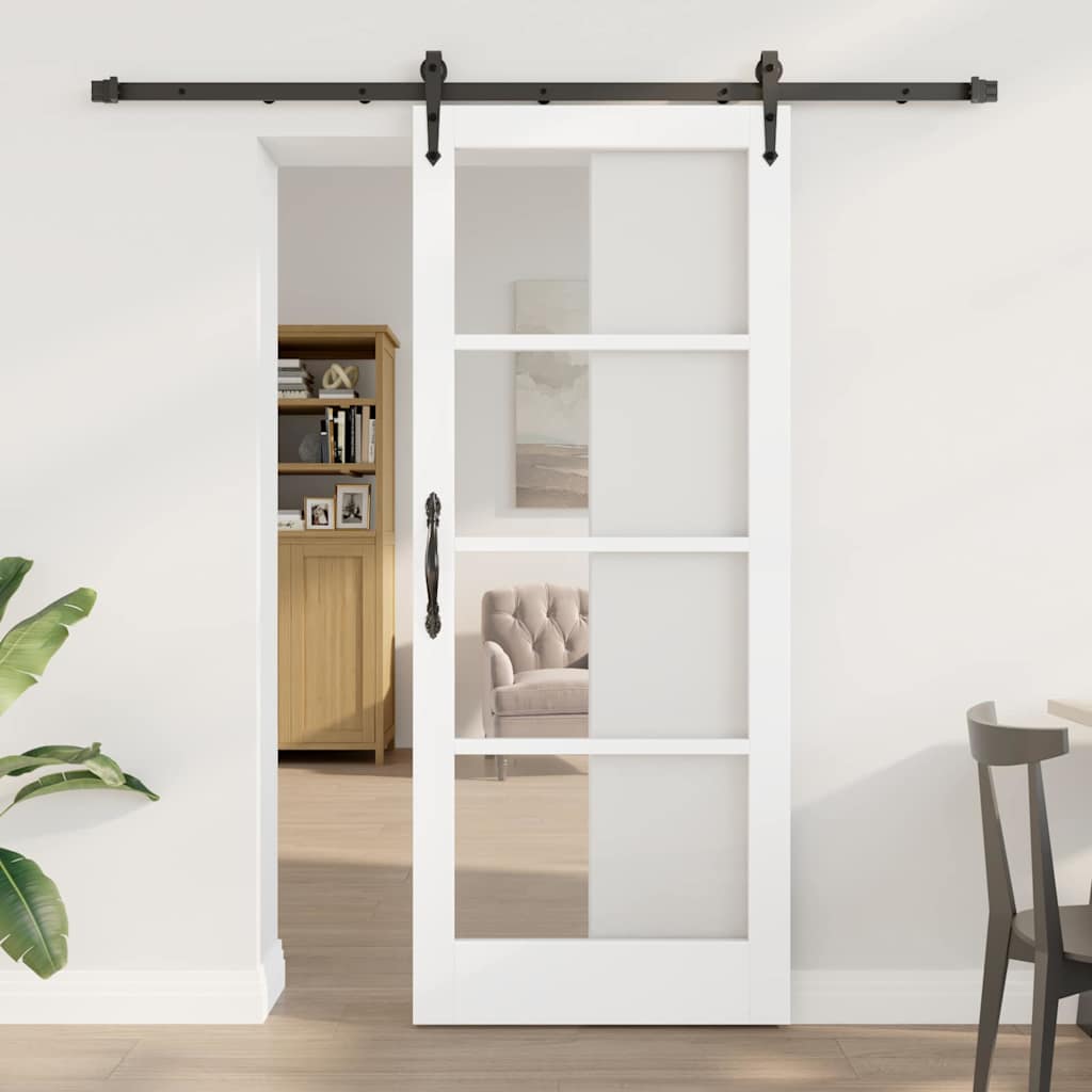 Sliding Door White and Black 83 x 202 cm