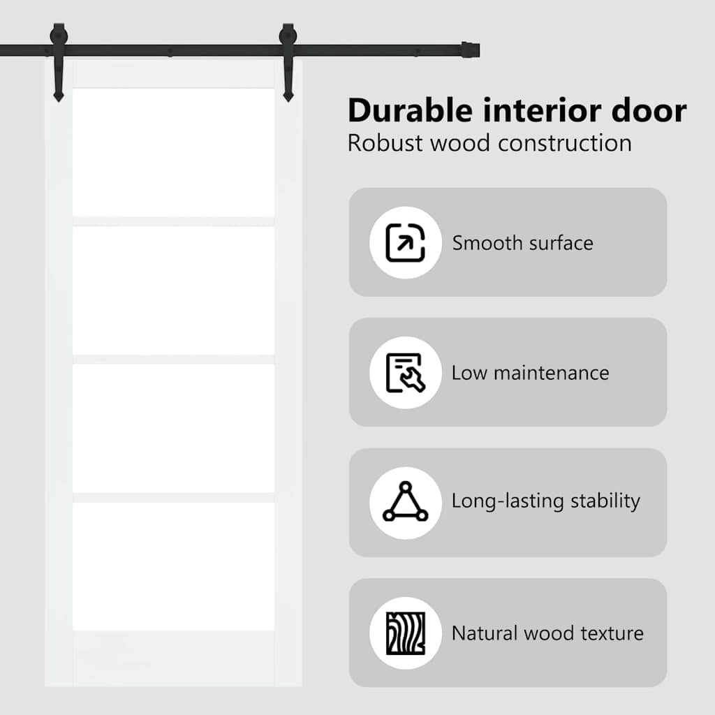 Sliding Door White and Black 83 x 202 cm