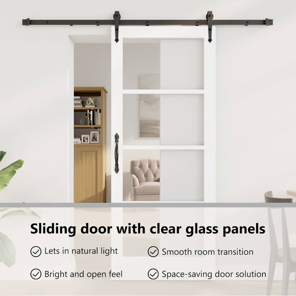 Sliding Door White and Black 83 x 202 cm