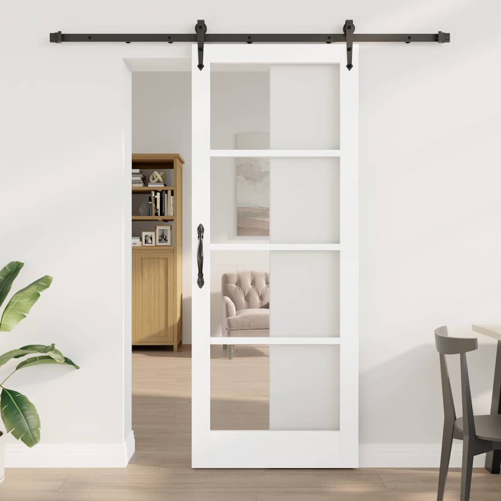 Sliding Door White and Black 83 x 211 cm