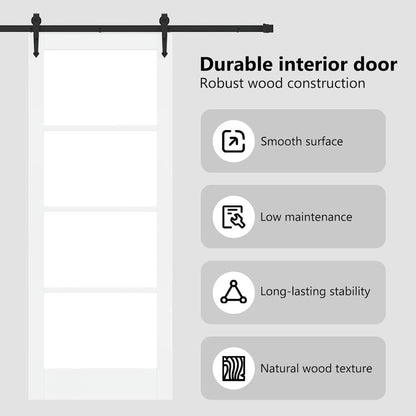 Sliding Door White and Black 83 x 211 cm