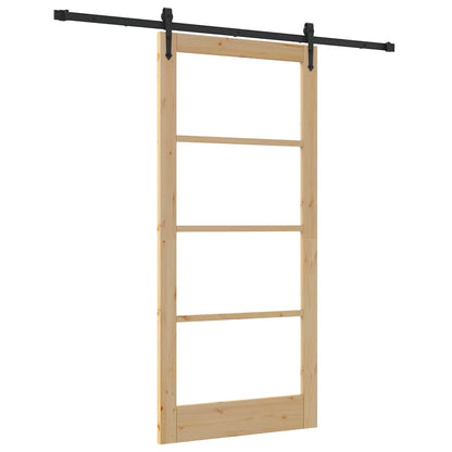 Sliding Door Natural and Black 93 x 202 cm