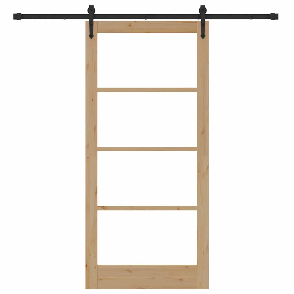 Sliding Door Natural and Black 93 x 202 cm