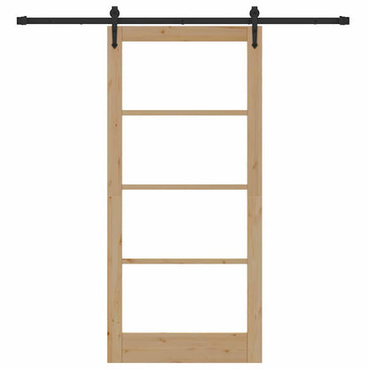 Sliding Door Natural and Black 93 x 202 cm