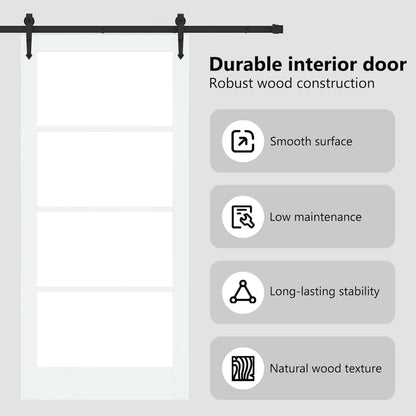 Sliding Door White and Black 93 x 202 cm