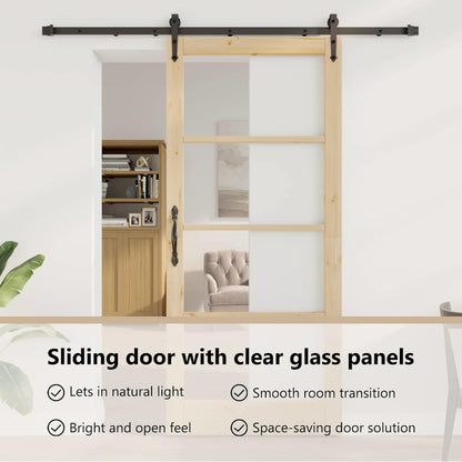 Sliding Door Natural and Black 93 x 211 cm