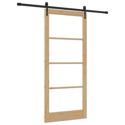Sliding Door Natural and Black 93 x 211 cm