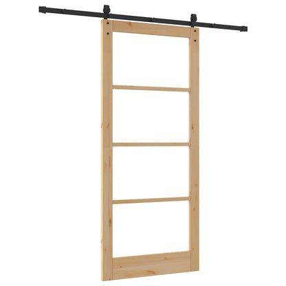 Sliding Door Natural and Black 93 x 211 cm