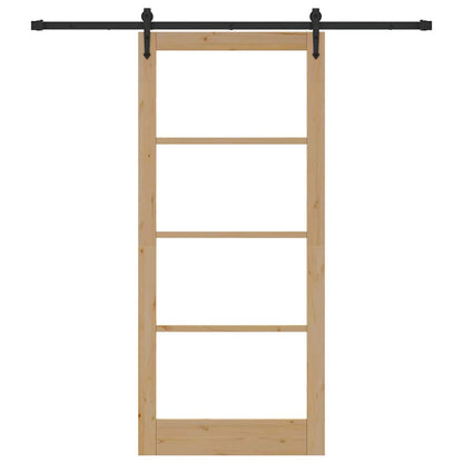 Sliding Door Natural and Black 93 x 211 cm