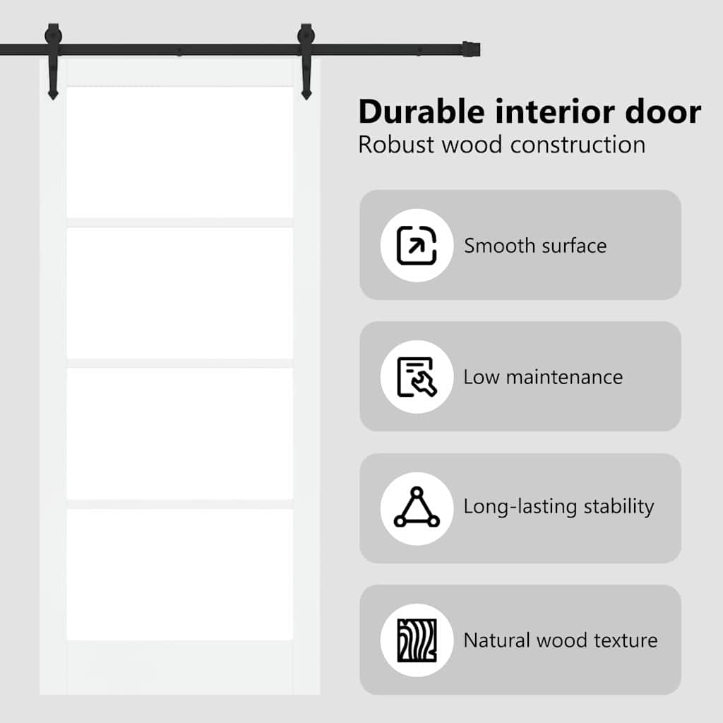 Sliding Door White and Black 93 x 211 cm