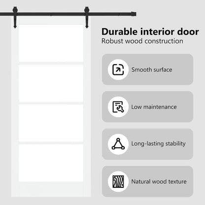 Sliding Door White and Black 93 x 211 cm