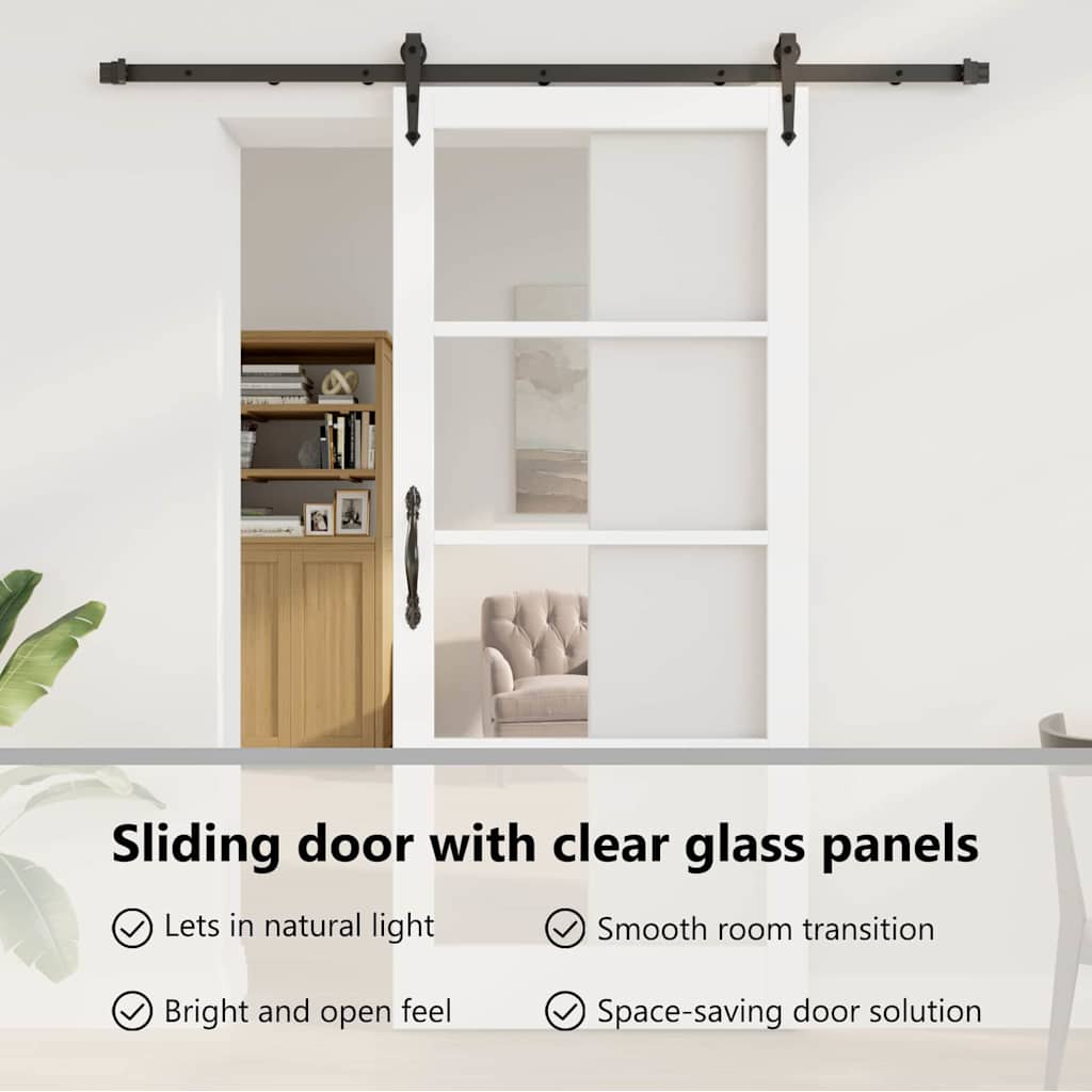 Sliding Door White and Black 93 x 211 cm