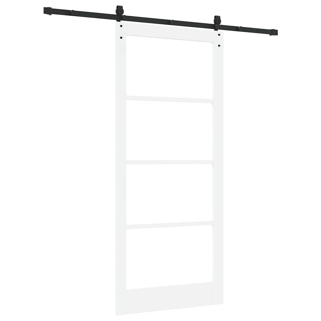 Sliding Door White and Black 93 x 211 cm
