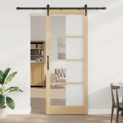 Sliding Door Natural and Black 93 x 232 cm