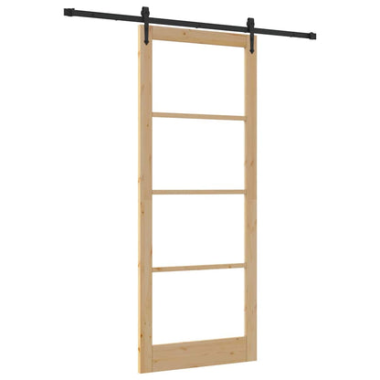 Sliding Door Natural and Black 93 x 232 cm