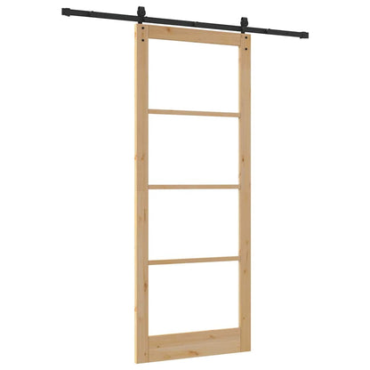Sliding Door Natural and Black 93 x 232 cm
