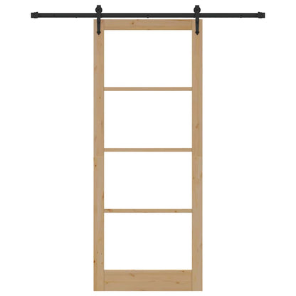 Sliding Door Natural and Black 93 x 232 cm