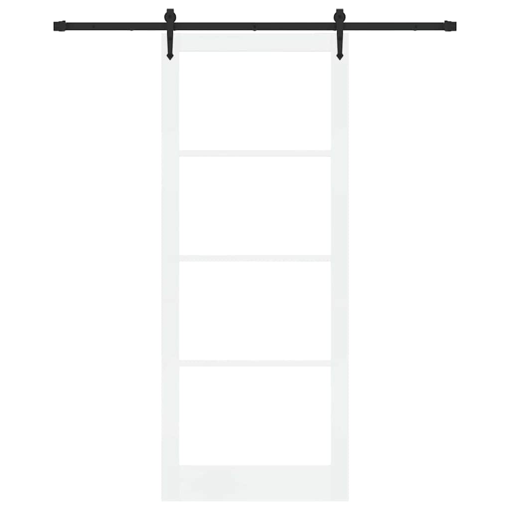 Sliding Door White and Black 93 x 232 cm
