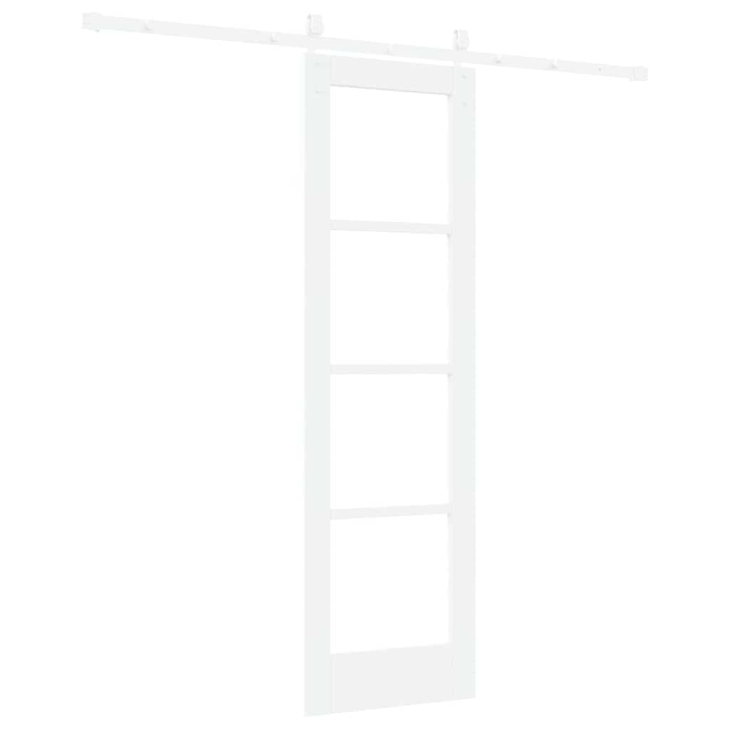 Sliding Door White 61 x 198.5 cm Solid Pine Wood and Glass