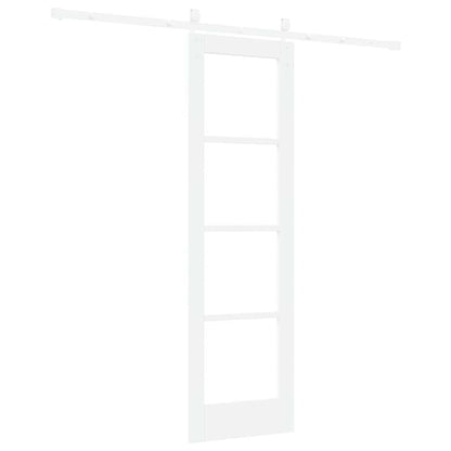 Sliding Door White 61 x 198.5 cm Solid Pine Wood and Glass