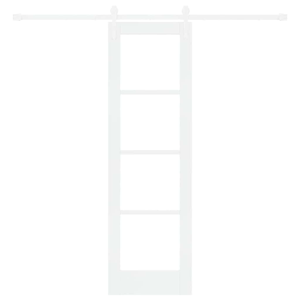 Sliding Door White 61 x 198.5 cm Solid Pine Wood and Glass