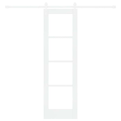 Sliding Door White 61 x 198.5 cm Solid Pine Wood and Glass