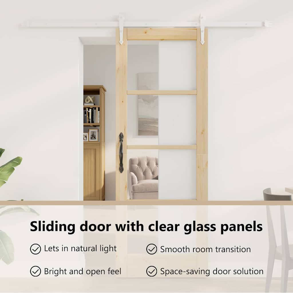Sliding Door Manual Brown 73.5 x 198.5 cm Wood and metal