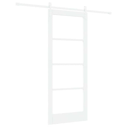 Sliding Door White 83 x 202 cm Solid Pine Wood and Glass