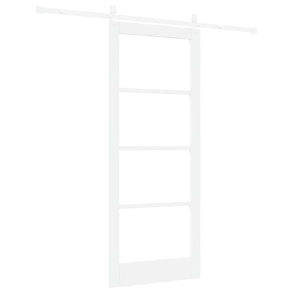 Sliding Door White 83 x 202 cm Solid Pine Wood and Glass