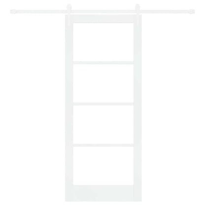 Sliding Door White 83 x 202 cm Solid Pine Wood and Glass