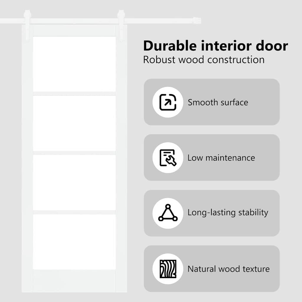 Sliding Door White 83 x 211 cm Solid Pine Wood and Glass