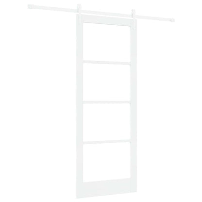 Sliding Door White 83 x 211 cm Solid Pine Wood and Glass