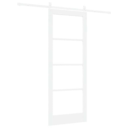 Sliding Door White 83 x 211 cm Solid Pine Wood and Glass