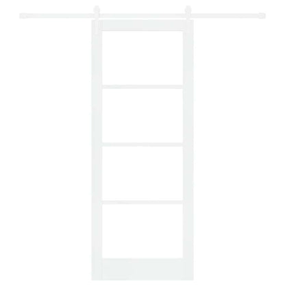 Sliding Door White 83 x 211 cm Solid Pine Wood and Glass