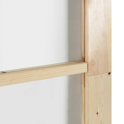 Sliding Door Natural 93 x 202 cm Solid Pine Wood and Glass