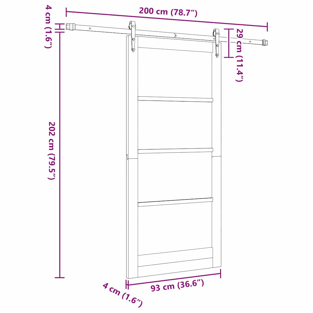 Sliding Door Natural 93 x 202 cm Solid Pine Wood and Glass