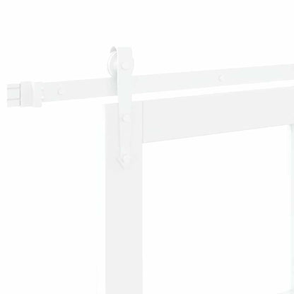 Sliding Door White 93 x 202 cm Solid Pine Wood and Glass