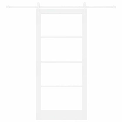 Sliding Door White 93 x 202 cm Solid Pine Wood and Glass