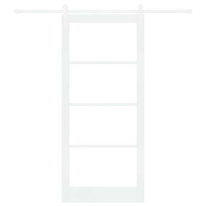 Sliding Door White 93 x 211 cm Solid Pine Wood and Glass