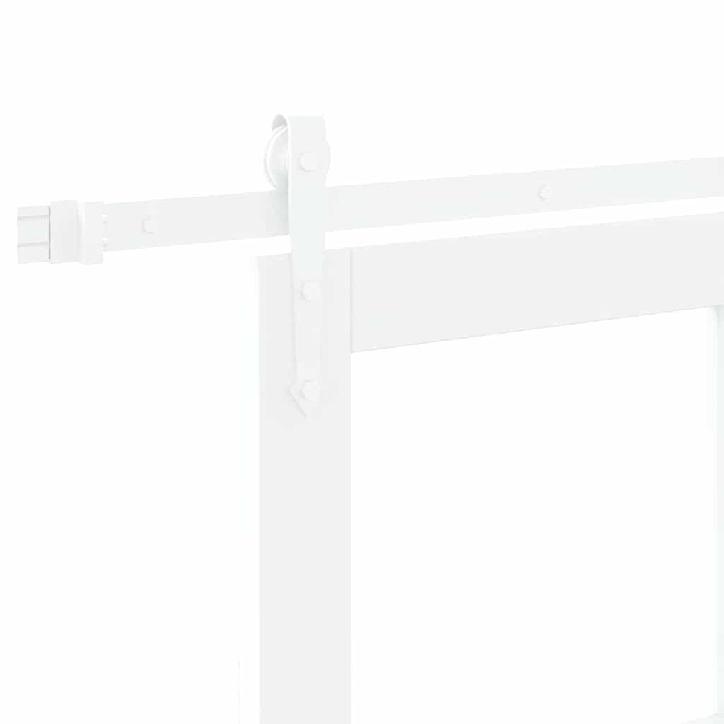 Sliding Door White 93 x 232 cm Solid Pine Wood and Glass