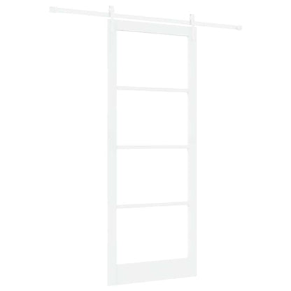 Sliding Door White 93 x 232 cm Solid Pine Wood and Glass