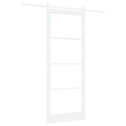 Sliding Door White 93 x 232 cm Solid Pine Wood and Glass