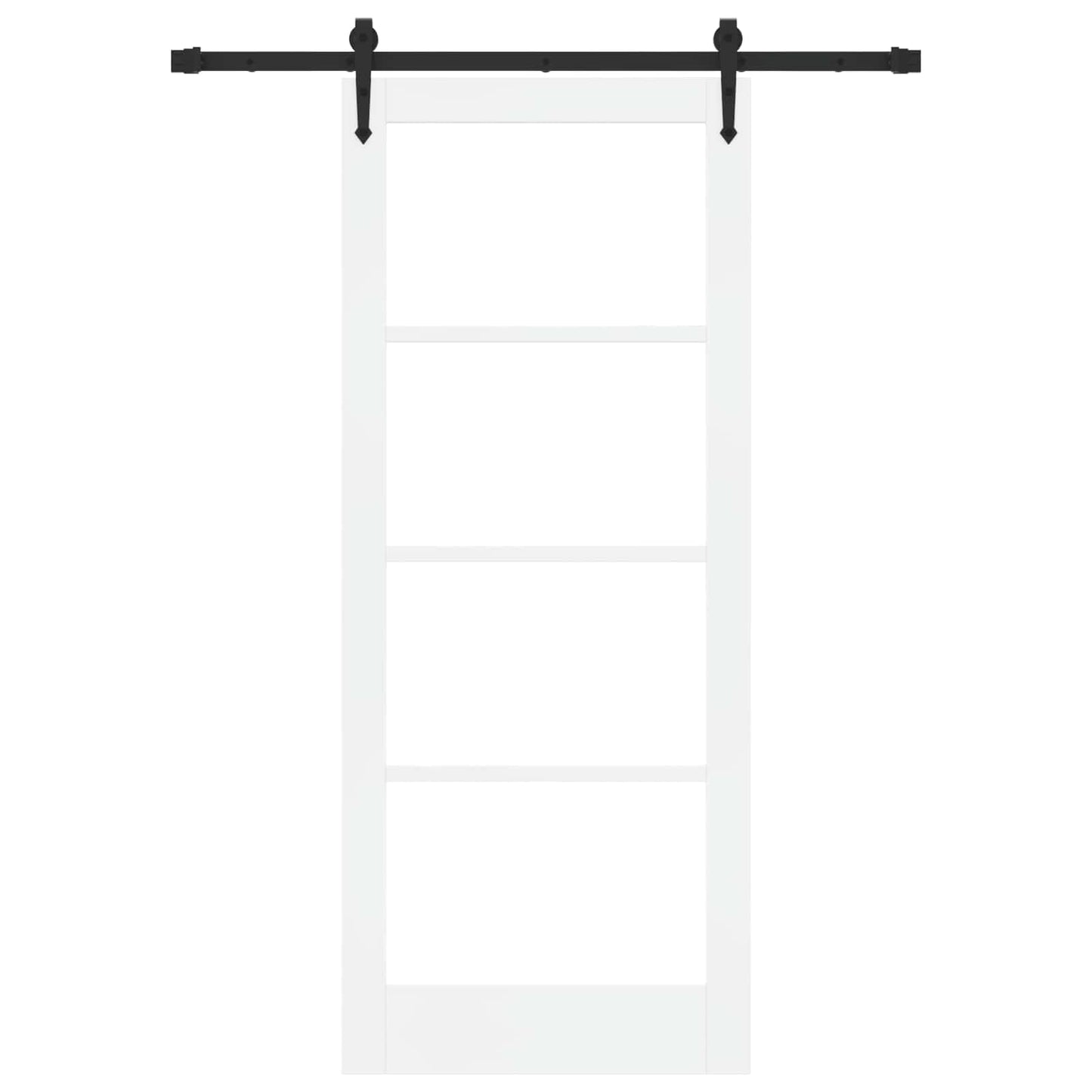 Sliding Door ORKDAL White 83 x 202 cm Solid Pine Wood and Glass
